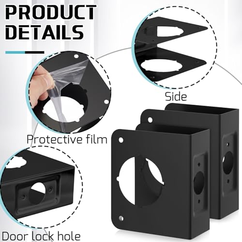 2 Pcs Lock and Door Reinforcement Plate 1-3/4-Inch Thick | Home Repair - Image 5