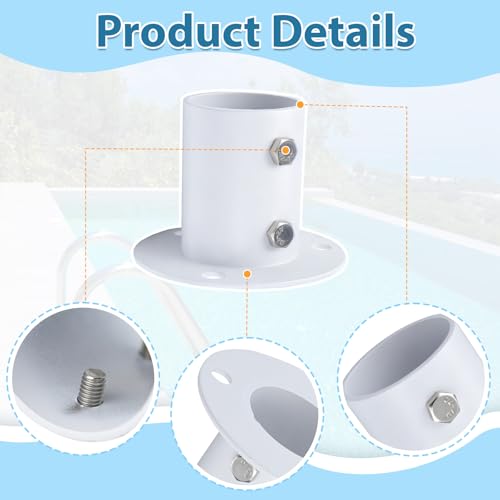 2Pack NE1228PR 304 Stainless Steel Deck Flange(White)for Pool - Image 4