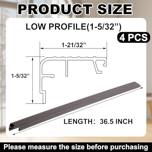 4 Pcs 36" L Fixed Vinyl Sill Threshold Cap 1-5/32 Inches High - Image 3