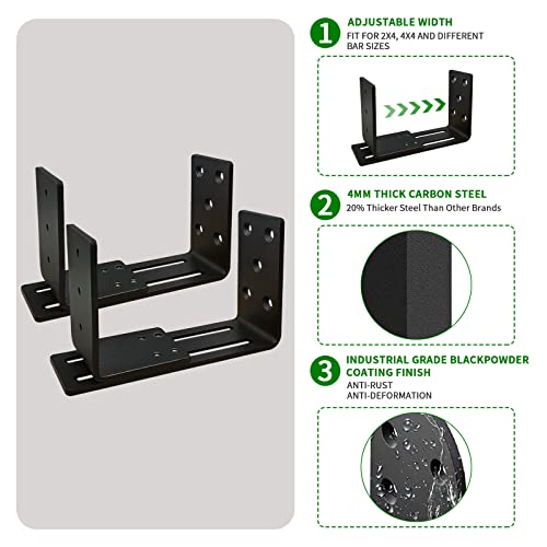 Adjustable Door Barricade Brackets, Heavy Duty Door Security - Image 4