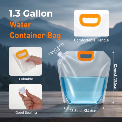 InnoHHustle 12Pcs 1.3 Gallon Water Bags Foldable Emergency Jug - Image 4