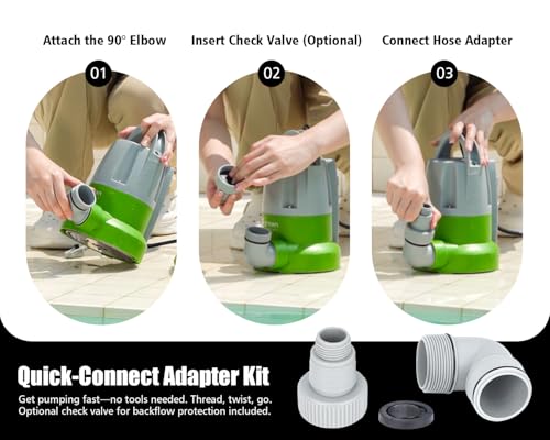 Green Expert Plastic Elbow Adapter Kit for Water Hose and Sump - Image 4