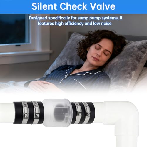 1-1/2 inch Sump Pump Check Valve with Steel Clamps Quiet Silent - Image 7