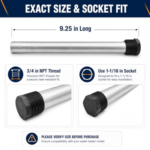 3Pack 232767 RV Water Heaters Magnesium Anode Rod 9.25"L x - Image 4