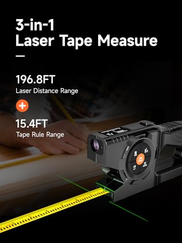 3-in-1 Digital Tape Measure, 196Ft Laser Measurement Tool - Image 7