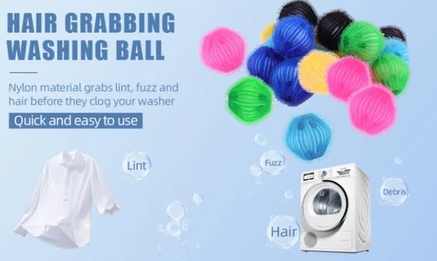Pet Hair Removal Kit w/Static Brush | Pet Fur Collector | Car Dander Clean-up | Includes 18 Cat and Dog Hair Collecting Washer/Dryer Balls | Dog Brush/Edge Cleaner | Safe and Gentle