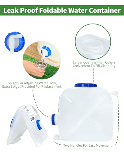 2 Pack 5.3 Gallon Collapsible Water Container Camping - Image 4