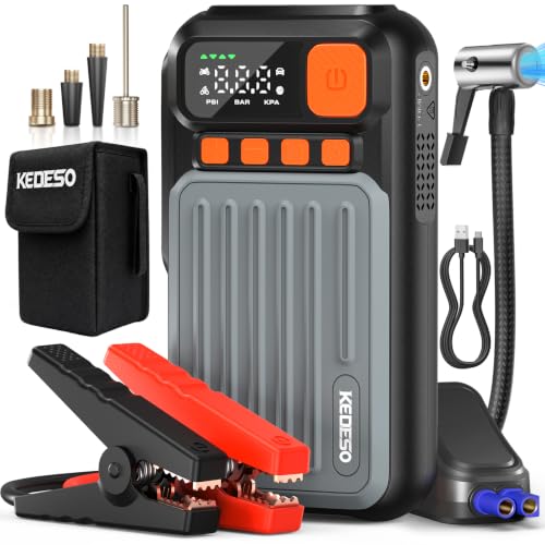 12V Car Battery Jump Starter with 160PSI Air Compressor, Jump Box - Image 2