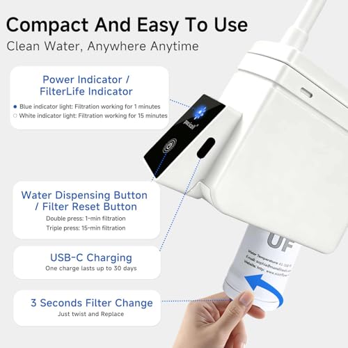 Portable Electric Water Filter with 0.01μm UF Pump | Travel Essentials - Image 3