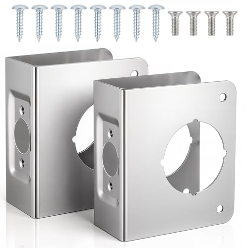 2 Pcs Stainless Steel Lock and Door Reinforcement Plate - Image 2