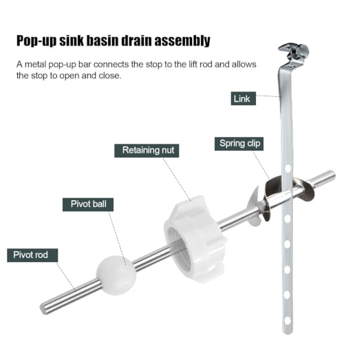 PEUTIER 4 Sink Ball/Pivot Rod Parts Bathroom Sink Drain - Image 7