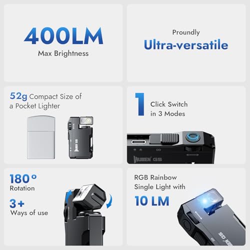 WUBEN G5 Rechargeable EDC Flashlight, Mini Flat Bright Pocket - Image 3