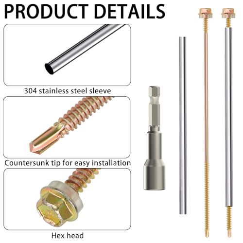 50 Pack 8 Inch Gutter Screws with 304 Stainless Steel | Home Repair - Image 4