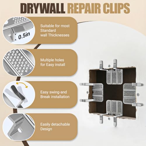 10 Pack Drywall Repair Clips, 1/2 inch and 5/8 inch | Home Repair - Image 4