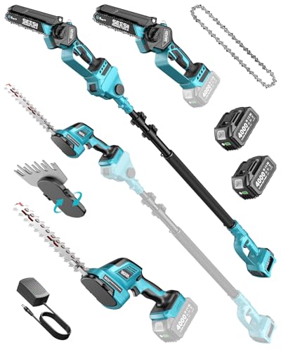 SEESII 6-in-1 Cordless Pole Saw & Hedge Trimmer Combo - Image 2