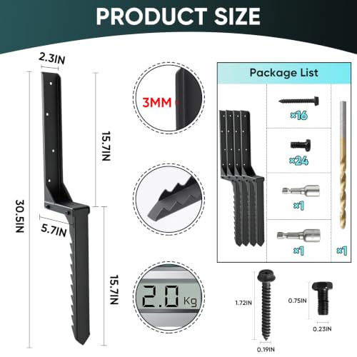 4Pcs Fence Post Repair Kit, H-Shaped Anchor Ground Spike, 3mm - Image 3