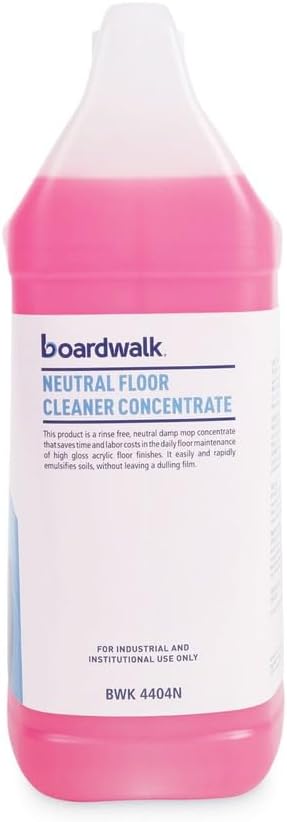 Boardwalk BWK4404NEA 1 Gallon Bottle Lemon Scent Neutral Floor Cleaner Concentrate