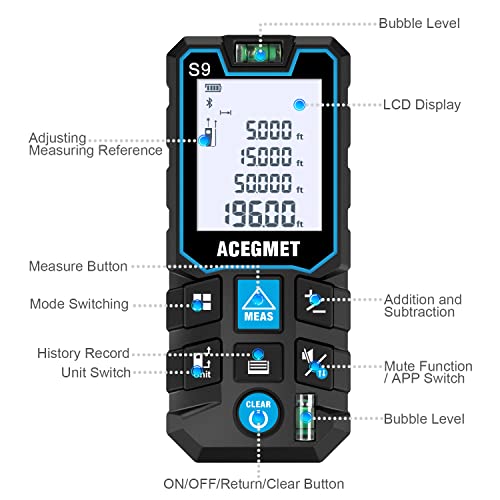 S9 229ft/70m Laser Measuring Tool with Phone App - Image 6