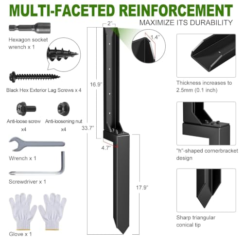 Fence Post Repair Kit，(Separation 16.9+17.9",1 pcs) - Image 3