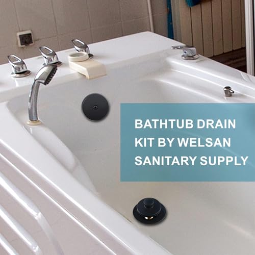 Matte Black Tub Drain and Overflow Kit, Bathtub Drain Kit - Image 4