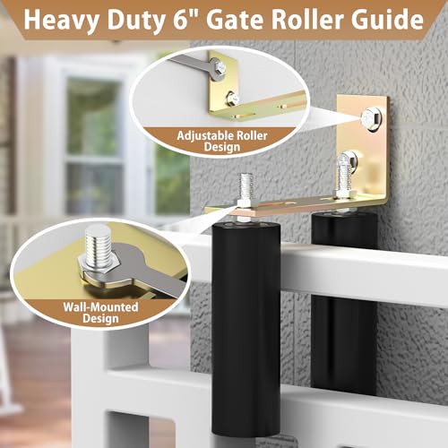 ForoGore 2 Pack 6" Slide Gate Guide Roller with L-Bracket - Image 5