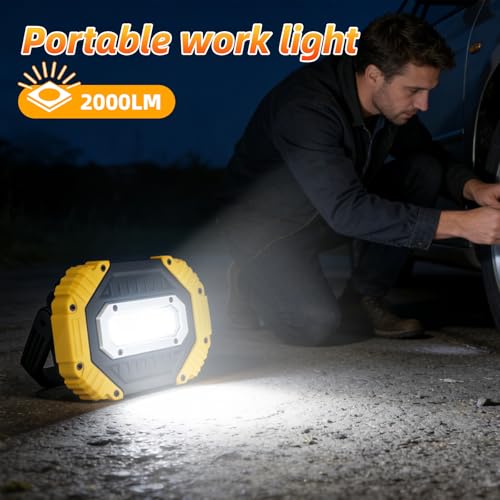 YXQUA 30W Rechargeable LED Work Light, 3000LM IP65 Magnetic Base - Image 4