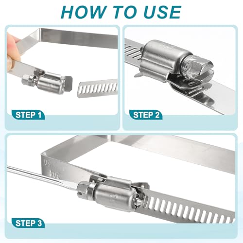 uxcell 2Pcs 304 Stainless Steel Rectangular Hose Clamp | Hand Tools - Image 5