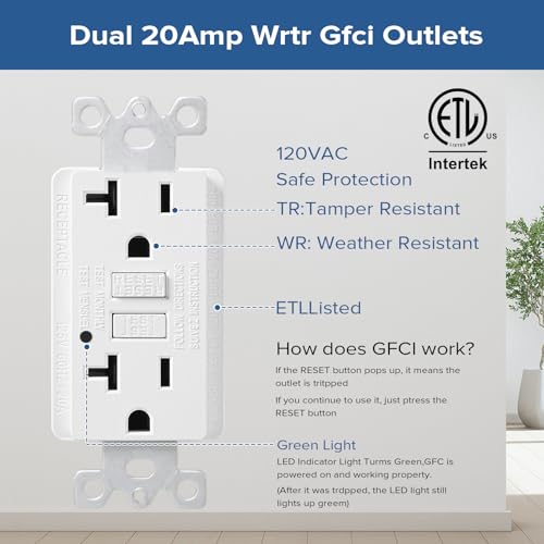 Dual 20 Amp GFCI Outdoor Electrical Outlet Box,Outdoor Outlet Box - Image 3