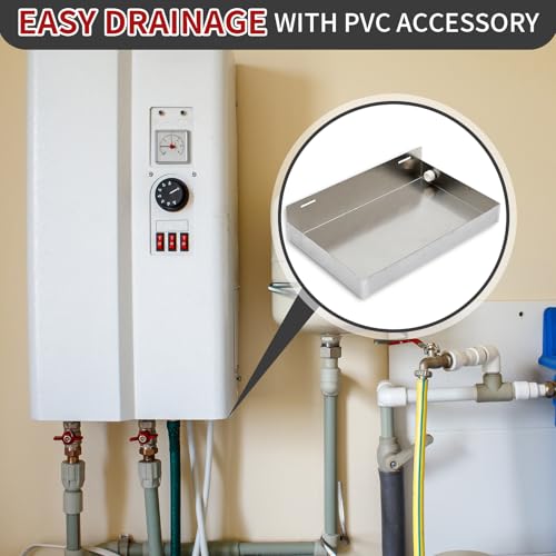 Blulu Tankless Water Heater Drain Pan Wall Mounted, 18" x - Image 6