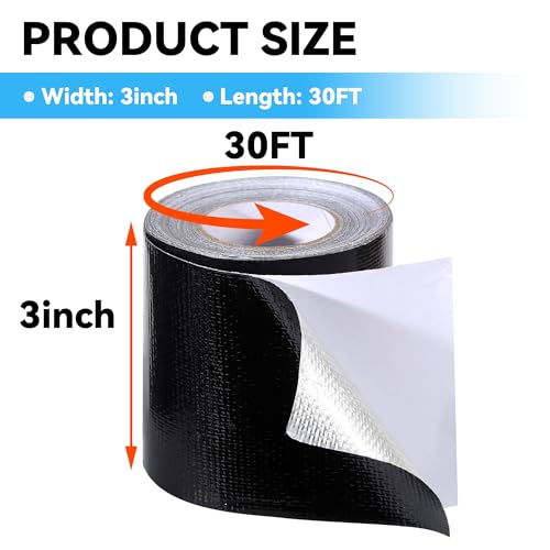 RV Awning Repair Tape: 3" x 30FT Black Fabric Heavy Duty | Home Repair - Image 3