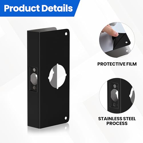 Door Knob Reinforcement Plate, Matte Black - Image 6
