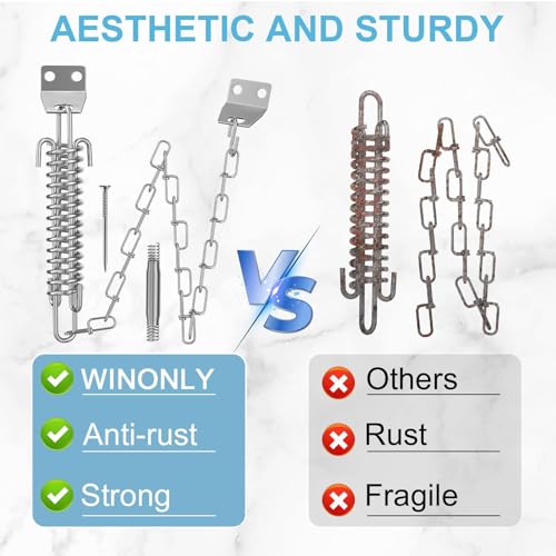 Storm Door Chain Screen Door Spring Closer 2 Pack Prevent Storm - Image 5
