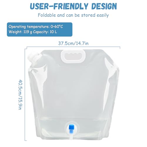 Collapsible Water Container Bag, BPA Free Food Grade Clear - Image 4