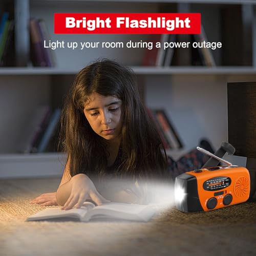 Emergency Hand Crank Radio with LED Flashlight, AM/FM NOAA - Image 6