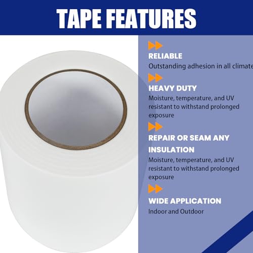 4 Roll, White Vapor Barrier Tape - Image 4