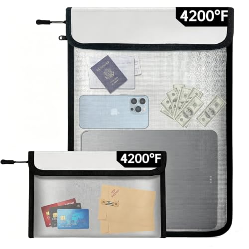Fireproof Waterproof Document Bag Upgraded Two Pockets - 4200℉ - Image 2