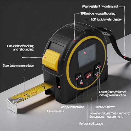 Laser Tape Measure 131FT, 3-in-1 Laser Distance Meter - Image 3