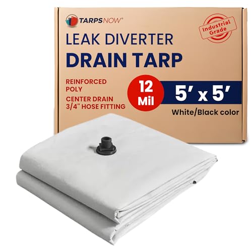 Tarps Now 5x5 ft Leak Diverter Tarp & Roof Rain Diverter – 12 Mil - Image 2