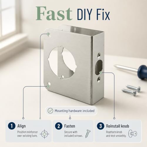 Prime-Line MP9454 Lock and Door Reinforcer, 1-3/8 in. x 2-1/8 in. - Image 5