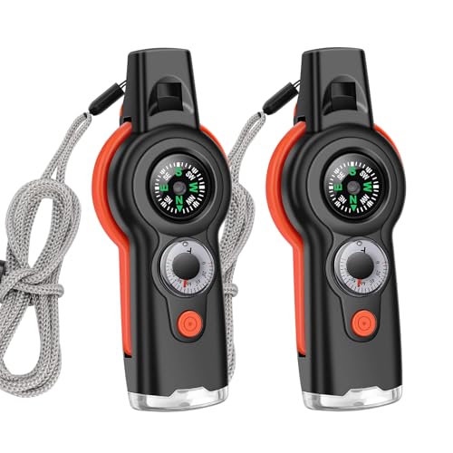 ​​7-in-1 Emergency Survival Whistle with Lanyard, Safety - Image 2