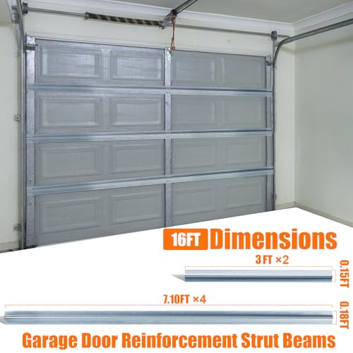 2 Set of 16FT Garage Door Strut Support Brace,16' - Image 5