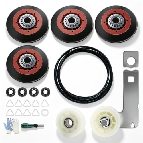 Dryer Repair Kit with Drum Rollers Idler Pulley and Drive - Image 2