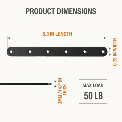 20Pack Straight Brackets Black 6.5Inch 160MM Mending Plate - Image 3