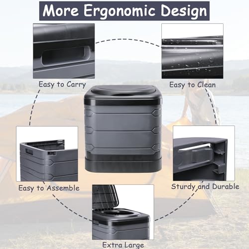 Upgrade XXL Portable Toilet,Folding Camping Toilet | Travel Essentials - Image 4