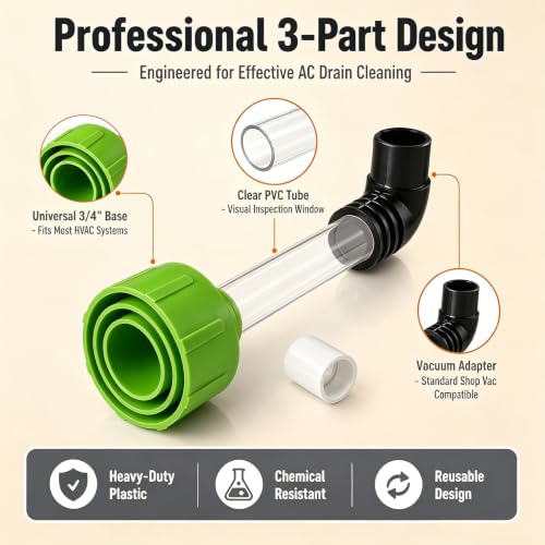 AC Drain Line Vacuum Adapter, AC Drain Line Unclogger Tool - Image 4