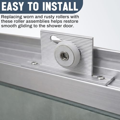 Yaocom 4 Pack 3/4" Glass Shower Door Roller Brackets, Flat - Image 5