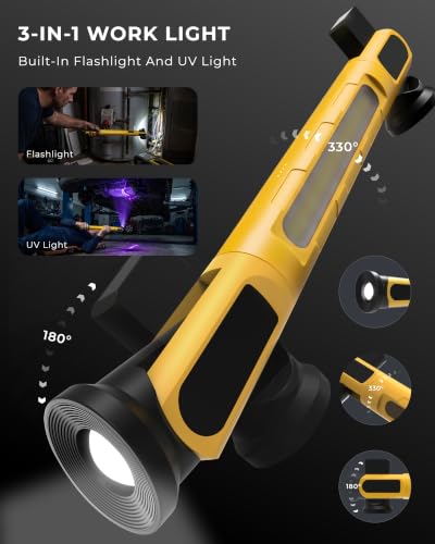 Magnetic Work Light for Mechanics, 10000mAh Rechargeable Hood - Image 6
