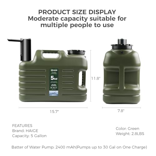 HAIGE 5 Gallon Water Jug with Automatic Touch Control Pump - Image 4