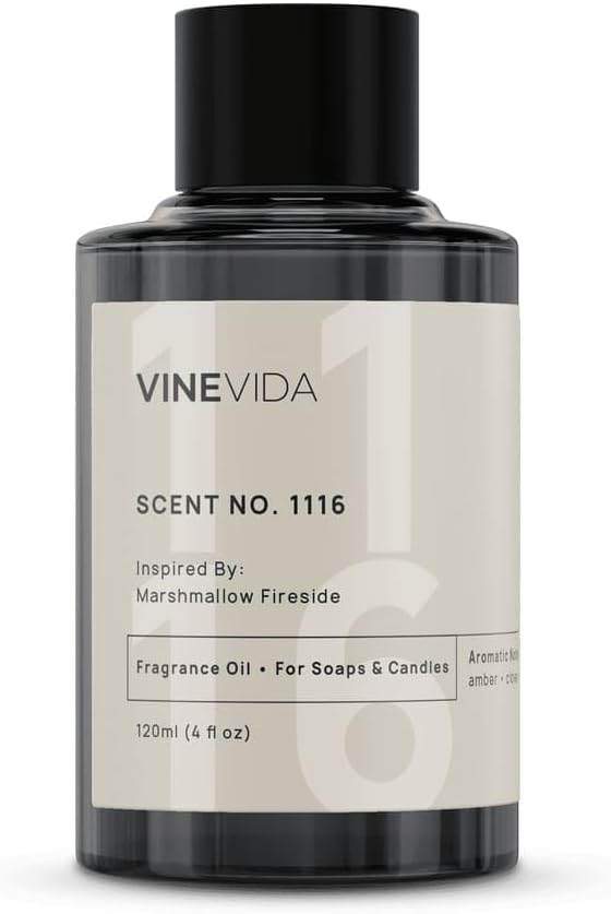 VINEVIDA [4oz] Marshmallow Fireside Fragrance Oil for Candle Making and Soap Making - Premium Candle Scents for Soy Candles