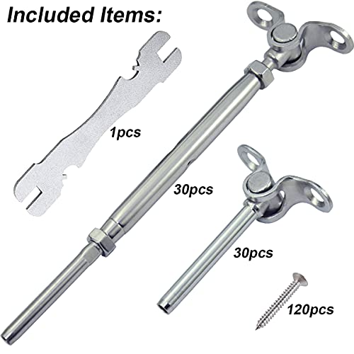Cable Railing Hardware, 30 Pairs Stainless Steel Cable - Image 6